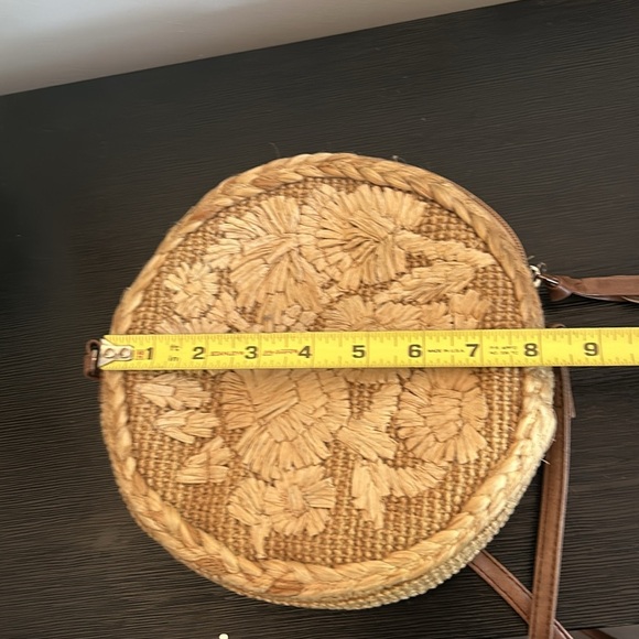 Accessorize London Round Jute Boho Textured Crossbody Bag - Picture 13 of 17